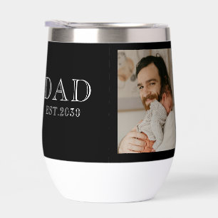 Dad Established Black Photo Thermal Wine Tumbler