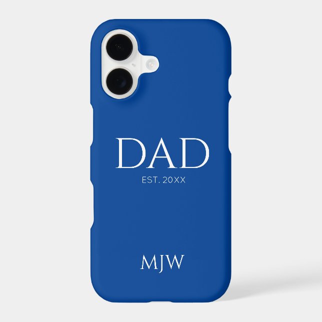 Dad Established Blue Monogram Case-Mate iPhone Case (Back)