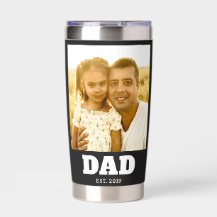 Dad Established Bold Black 2 Photo Insulated Tumbler