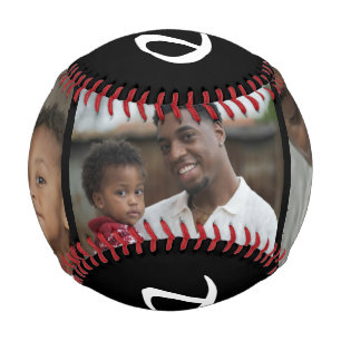 Dad Established Bold Black 3 Photo Baseball