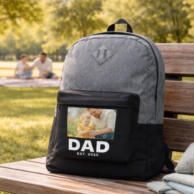 Dad Established Bold Black Photo Port Authority® B Backpack (Creator Uploaded)