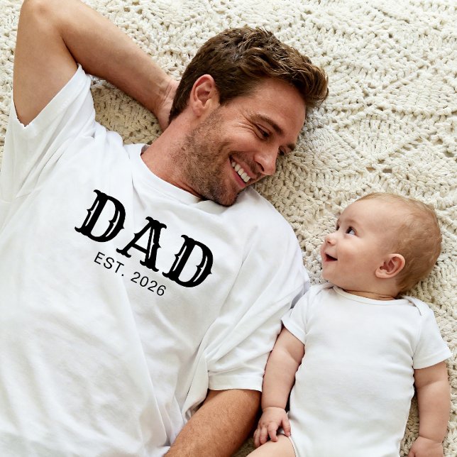 Dad Established Bold Black Typography T-Shirt (Creator Uploaded)