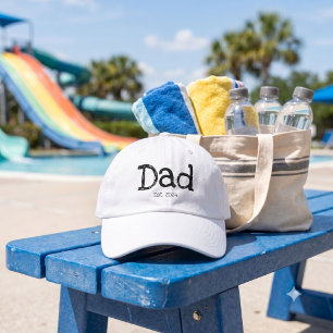 Dad Established Bold Black White Hat