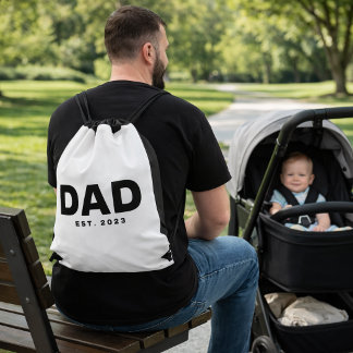 Dad Established Bold New Dad Gift Drawstring Bag