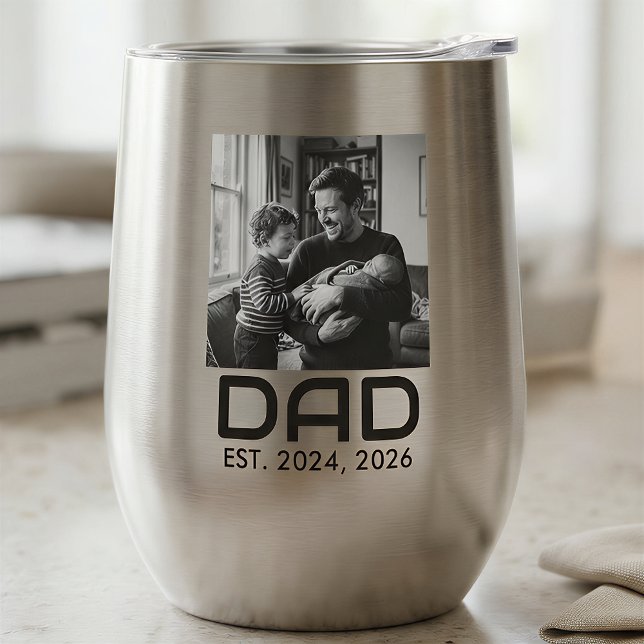 Dad Established Bold Photo  Thermal Wine Tumbler (Creator Uploaded)