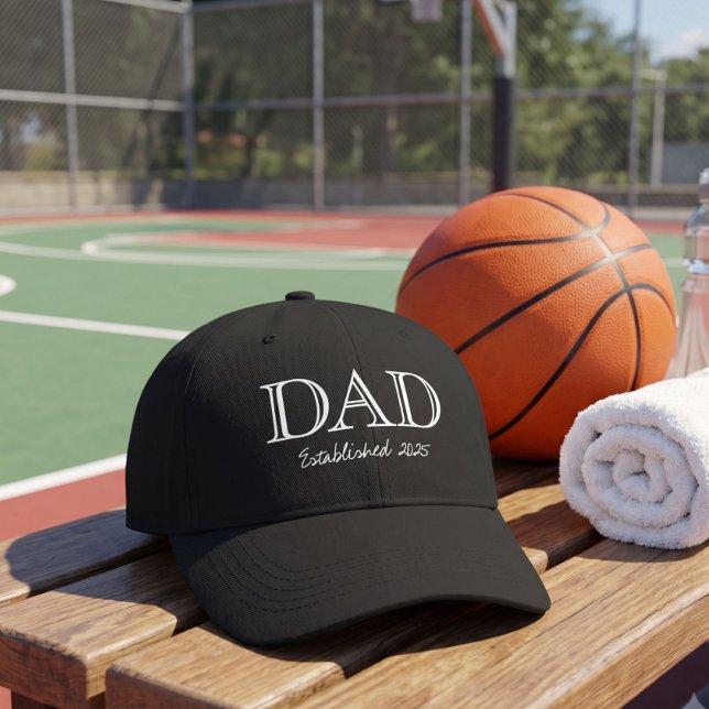 Dad Established Bold White Text Black Hat (Creator Uploaded)