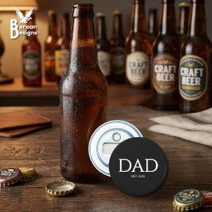 Dad Established Classic Caps Black Bottle Opener