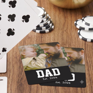 Dad Established Custom Modern Bold Text Poker Cards