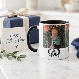Dad Established Custom Year Photo Father Keepsake Mug
