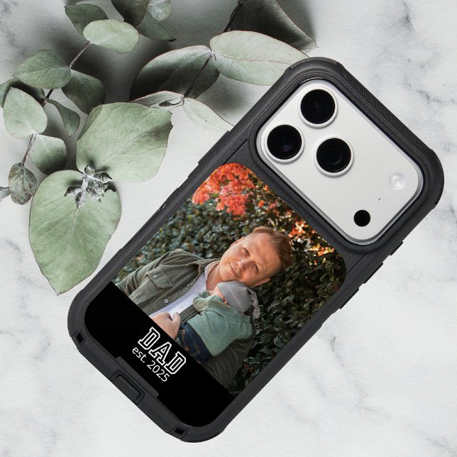 Dad Established Custom Year Photo Father Keepsake Otterbox iPhone Case (Creator Uploaded)
