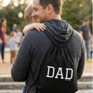 Dad Established Customizable Year Father's Day Drawstring Bag