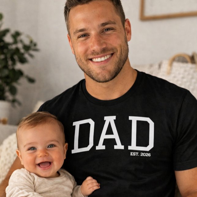 Dad Established Customizable Year Father's Day  T-Shirt (Creator Uploaded)