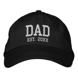 Dad Established date black white custom athletic Embroidered Baseball Cap