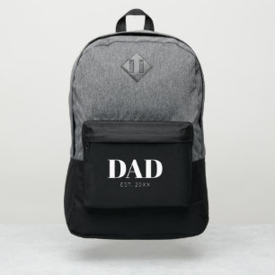 Dad Established Est Year Minimal Simple Text Port Authority® Backpack