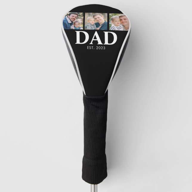 Dad Established Fathers Day 3 Picture Golf Head Cover (Front)