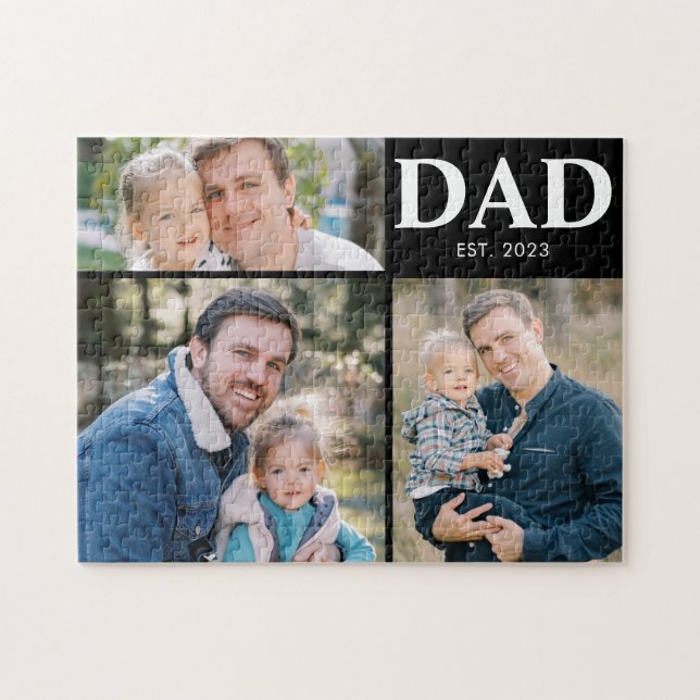 Dad Established Fathers Day 3 Picture Jigsaw Puzzle (Horizontal)