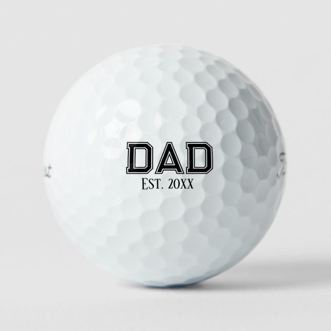 'Dad' Established Father's Day Keepsake  Golf Balls (Front)