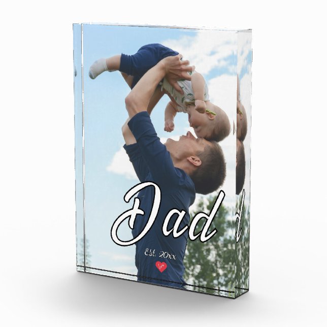 Dad Established Fun Script Photo Heart Block (Right)