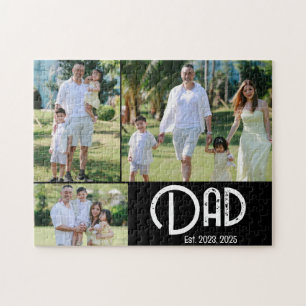 Dad Established Grunge text 3 photo Jigsaw Puzzle