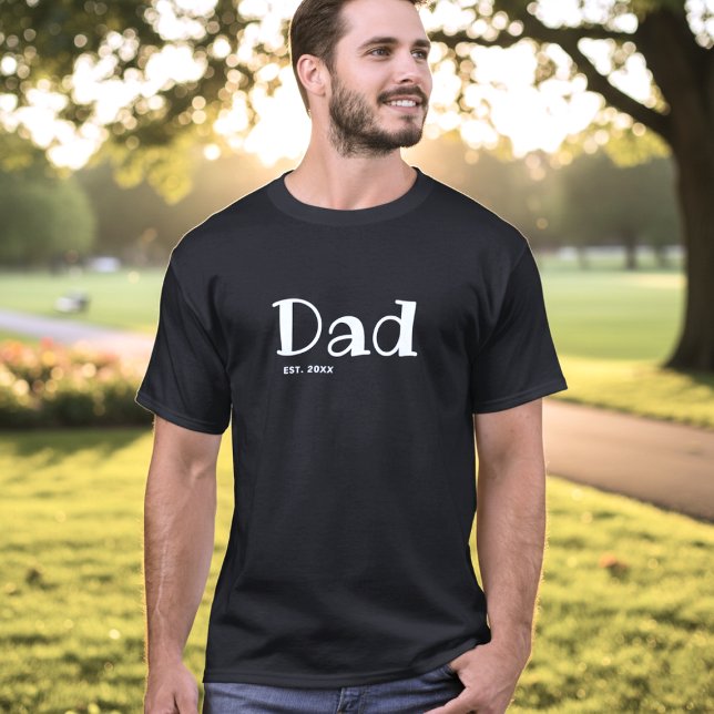 Dad Established Minimal Black White T-Shirt (Creator Uploaded)