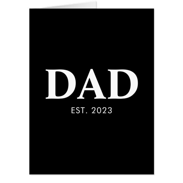 Dad Established Minimal Simple Fathers Day Card (Front)