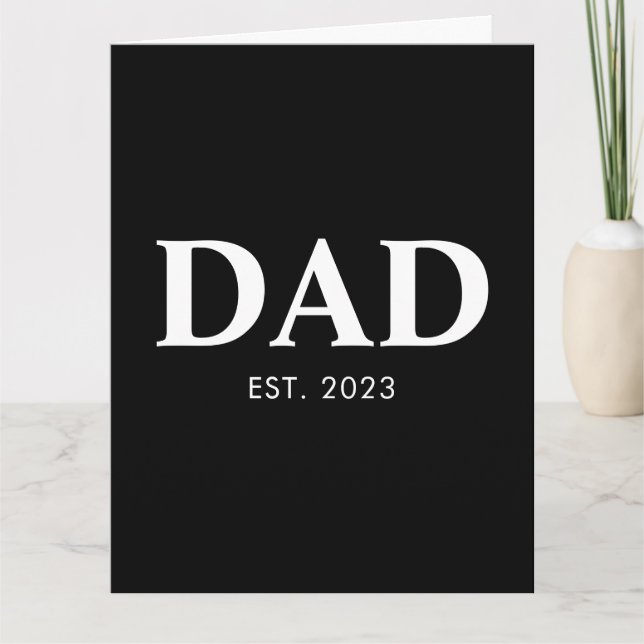 Dad Established Minimal Simple Fathers Day Card (Front)