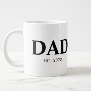 Dad Established Minimal Simple Text Est Year Giant Coffee Mug