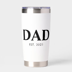 Dad Established Minimal Simple Text Est Year Insulated Tumbler