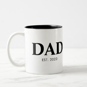 Dad Established Minimal Simple Text Est Year Two-Tone Coffee Mug