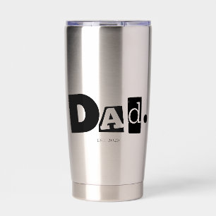 Dad Established Modern Bold Custom Year  Insulated Tumbler