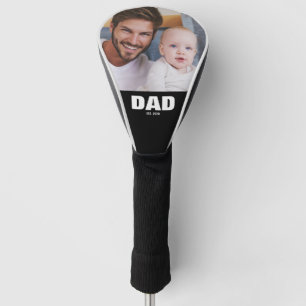 Dad Established Modern Bold Photo Golf Head Cover