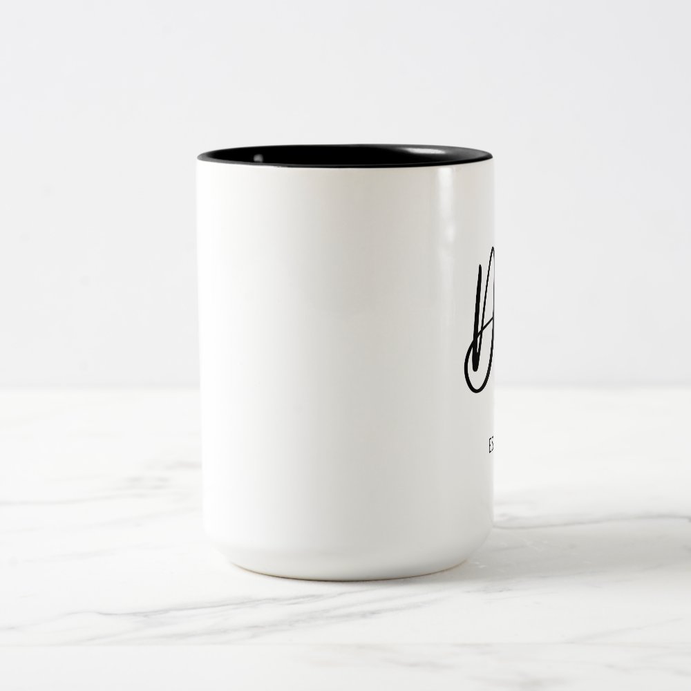 Disover Dad Established Modern Minimalist   Two-Tone Coffee Mug