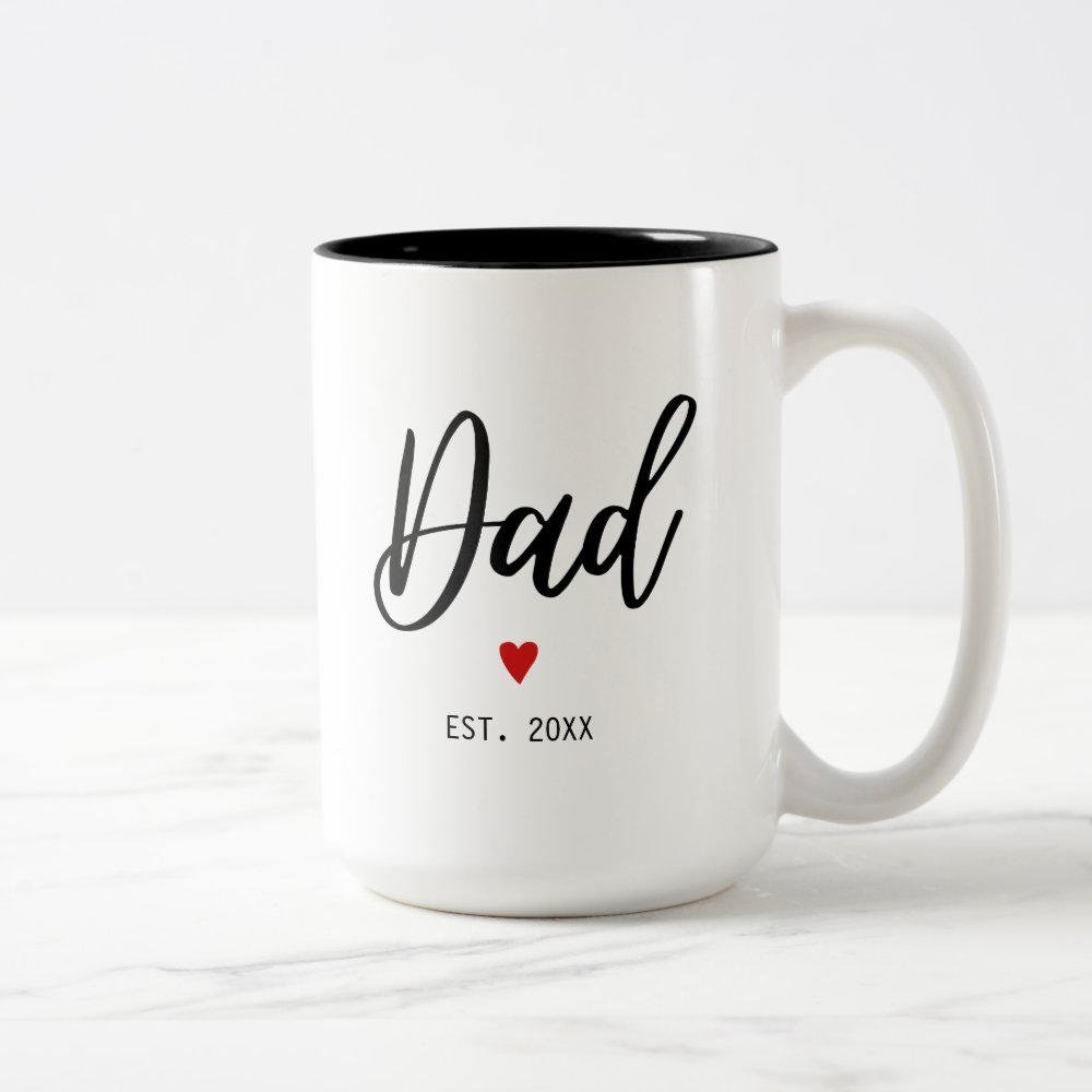 Discover Dad Established Modern Minimalist   Two-Tone Coffee Mug