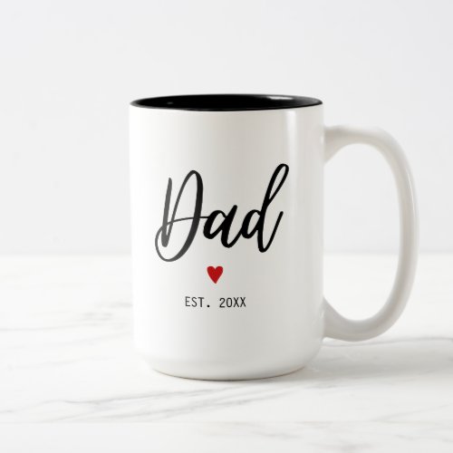 Dad Established Modern Minimalist   Two_Tone Coffee Mug