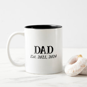 Dad Established Modern Minimalist Two-Tone Coffee Mug