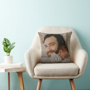 Dad Established Modern Photo Throw Pillow