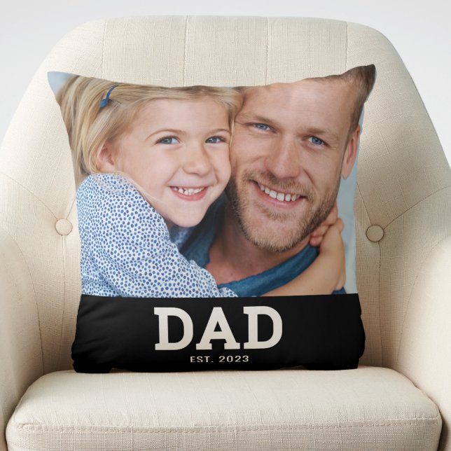 Dad Established Modern Photo Throw Pillow (Creator Uploaded)
