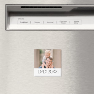 Dad Established Modern photo year design Magnet