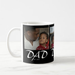 Dad Established Modern Script Black 3 Photo Coffee Mug