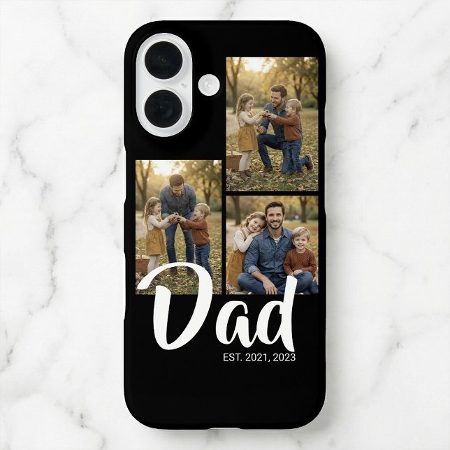 Dad Established Modern Script Black 3 Photo Iphone Case (Dad Established Modern Script Black 3 Photo iPhone 16 Case)