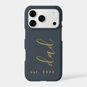 Dad Established Navy Blue Gold Father Keepsake iPhone 17 Pro Case