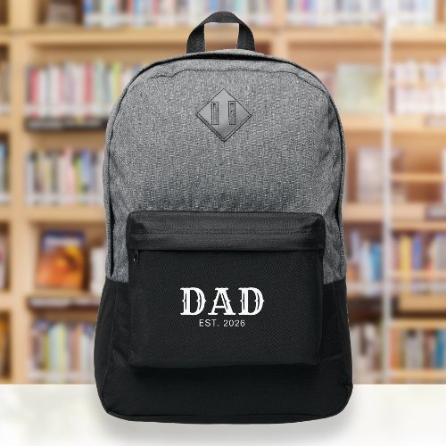 Dad Established New Dad Gift Black Port Authority® Backpack
