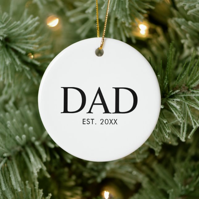 Dad Established New Dad Gift Ceramic Ornament (Tree)