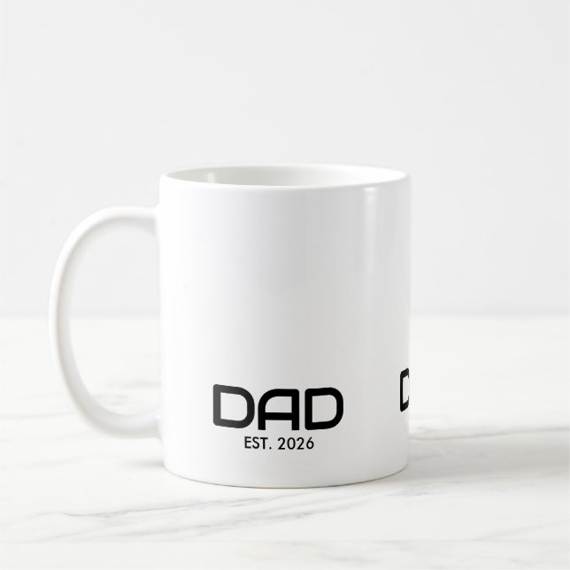 Dad Established New Dad Gift  Coffee Mug (Left)