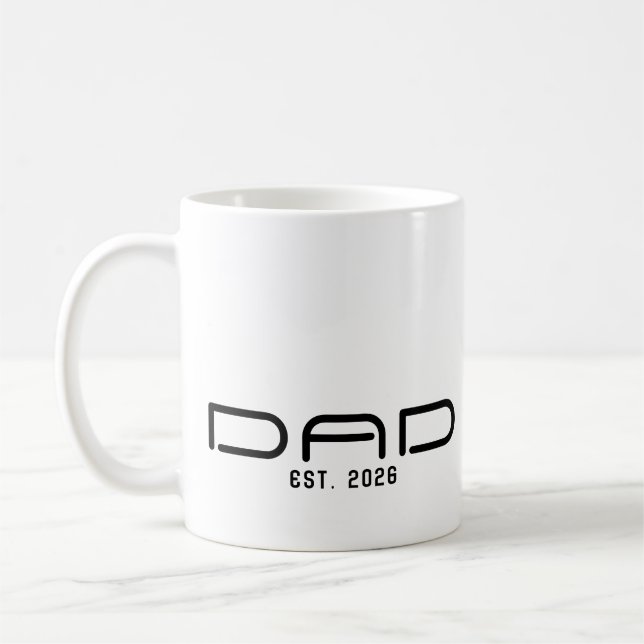 Dad Established New Dad Gift  Coffee Mug (Left)
