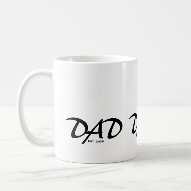 Dad Established New Dad Gift Coffee Mug (Left)