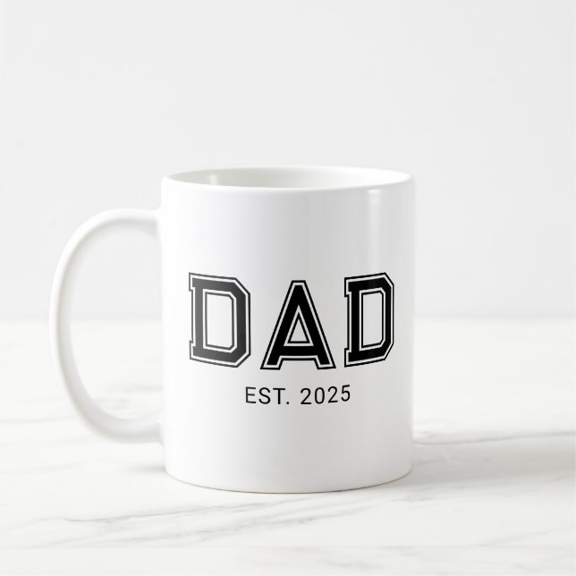 Dad Established New Dad Gift Coffee Mug (Left)