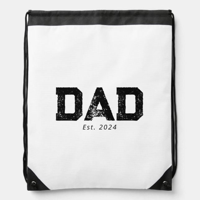 Dad Established New Dad Gift Drawstring Bag (Front)