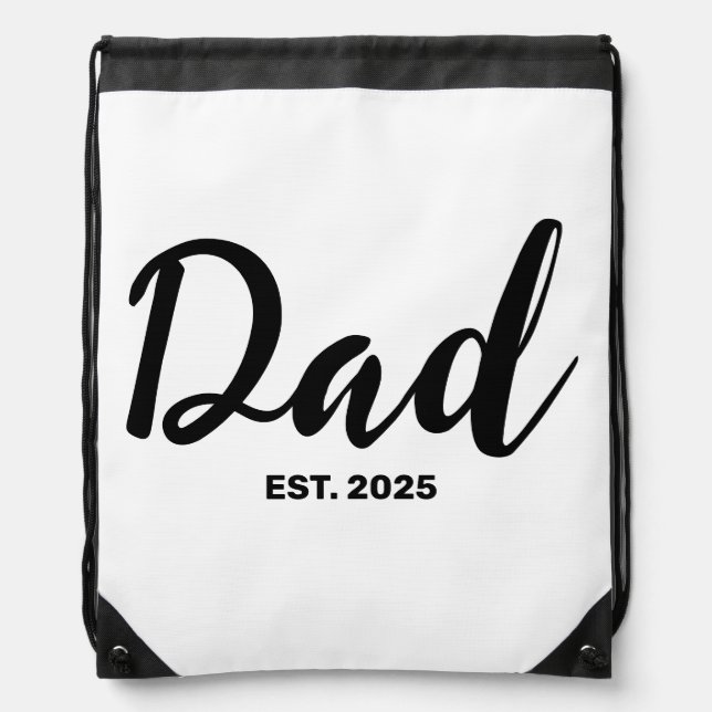 Dad Established New Dad Gift  Drawstring Bag (Front)