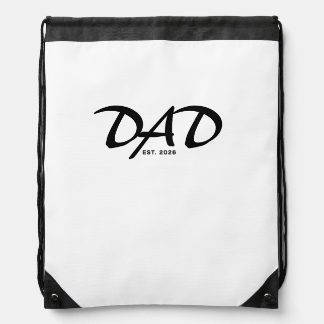 Dad Established New Dad Gift Drawstring Bag (Front)